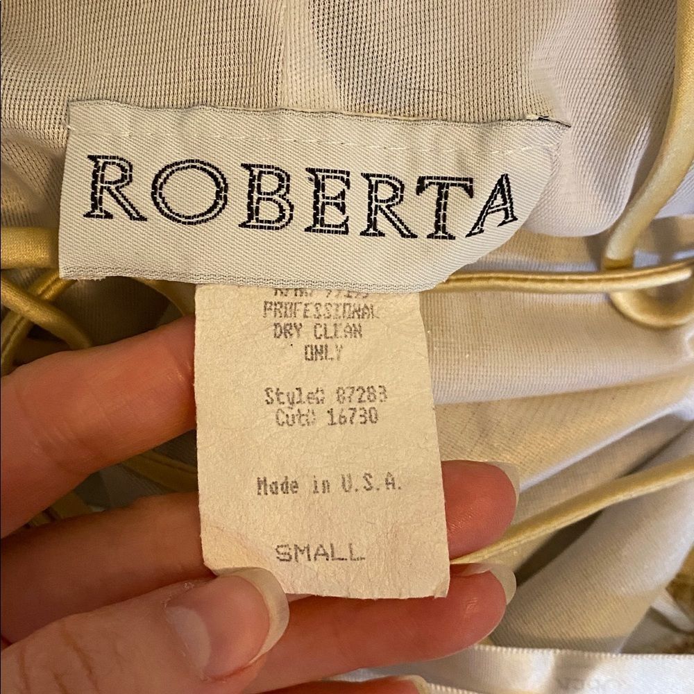 Vintage 80's / 90's Roberta Gold Maxi Dress Size Small - Picture 10 of 16